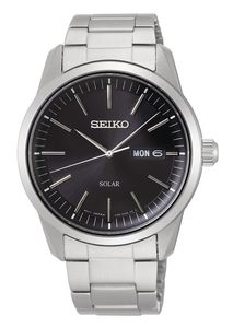 Seiko SNE527P1 herenhorloge Solar zilverkleurige band 40 mm