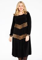 Jurk met contrast LEOPARD 58/60 black - thumbnail