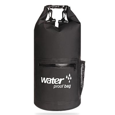 Outdoor waterdichte droge dubbele schouderband tas droge zak PVC vat tas capaciteit: 10L (zwart)