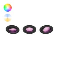 Philips InbouwspotHue Centura - White and Color set van 3 zwart - 929003809501