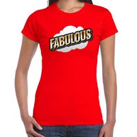 Fabulous fun tekst t-shirt voor dames rood in 3D effect