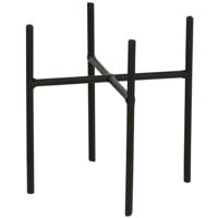 Mica Decorations - bloempot plantenpot standaard / verhoger - zwart - B14 x H13.5 cm - metaal