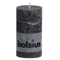 Bolsius rustieke stompkaars 13x6,8 cm antraciet Bolsius rustieke stompkaars 13x6,8 cm antraciet
