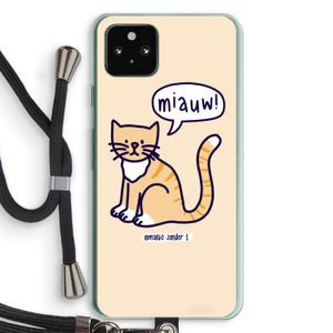 Miauw: Pixel 5a 5G Transparant Hoesje met koord