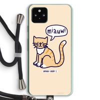 Miauw: Pixel 5a 5G Transparant Hoesje met koord