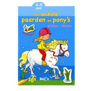 Standaard Uitgeverij Plakken en Kleuren De leukste Paarden en Pony's, 4-6 jaar