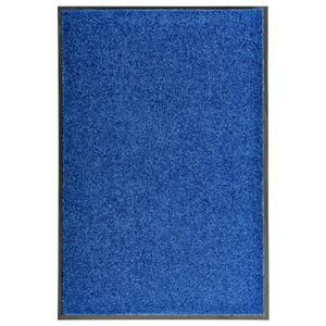 VidaXL Deurmat wasbaar 60x90 cm blauw