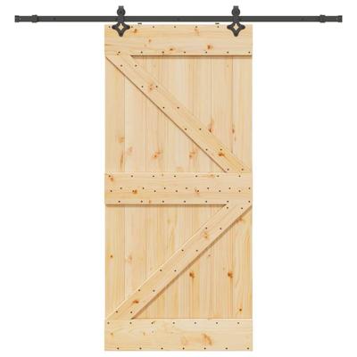 Schuifdeur met beslag 100x210 cm massief grenenhout