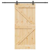 Schuifdeur met beslag 100x210 cm massief grenenhout