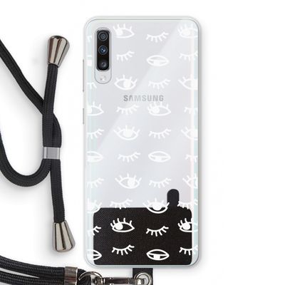 Eye pattern #3: Samsung Galaxy A70 Transparant Hoesje met koord