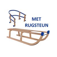 Talen Tools - Sneeuwslee - Kinderslee - Houten slee - Winterslee - Slede - 100 cm - Met rugsteun - thumbnail