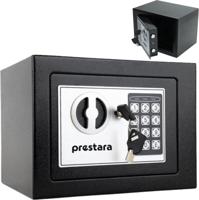 Prestara Elektronische Kluis met Cijferslot - Compact - Zwart - Noodsleutels - 23x17x17 cm