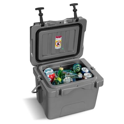 15L Plastic Verwarmingsdoos met Handvat Aftapplug en 2 Bekerhouders Draagbare Koelbox Ideaal voor Buitenactiviteiten ( Grijs )