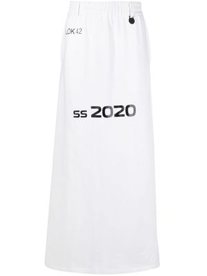 Xander Zhou jupe-short SS 2020 longue - Blanc