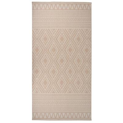 Buitenkleed met patroon platgeweven 100x200 cm bruin