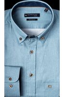 Giordano Ivy Regular Fit Overhemd blauw, Effen