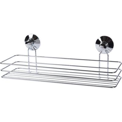 Doucherekje - zilver - 35 cm - badkamerrekje - met zuignappen - houder voor shampooflessen