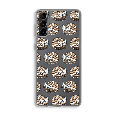 Slapende poes: Samsung Galaxy S21 Plus Transparant Hoesje