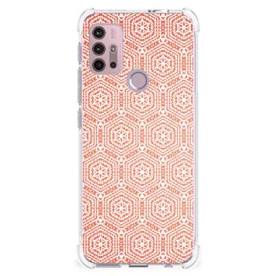 Motorola Moto G30 | G20 | G10 Doorzichtige Silicone Hoesje Pattern Orange Motorola Moto G30 | G20 | G10 Doorzichtige Silicone Hoesje Pattern Orange