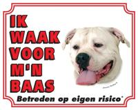 American Bulldog Waakbord - Ik waak voor mijn baas