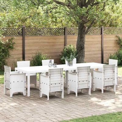 Tuintafel 300x100x73 cm poly rattan wit