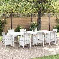 Tuintafel 300x100x73 cm poly rattan wit