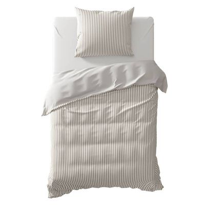 Yellow Moselle Dekbedovertrek - 1-persoons (140x200/220 Cm + 1 Sloop) - Linnen / Percal Katoen - Grijs Yellow Moselle Dekbedovertrek - 1-persoons (140x200/220 Cm + 1 Sloop) - Linnen / Percal Katoen - Grijs