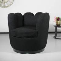 Fauteuil Daphne teddy zwart draaibare fauteuil - thumbnail