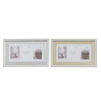 Fotolijsten DKD Home Decor Kristal polyestyreen Gouden Zilverkleurig Traditioneel 47 x 2 x 29 cm (2 Stuks)