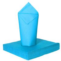 Feest servetten - 25x - blauw - 2 laags - 33x33cm - thumbnail