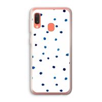Blauwe stippen: Samsung Galaxy A20e Transparant Hoesje