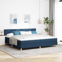 Boxspringbed met matras met matras Blauw 200 x 200 cm Stof