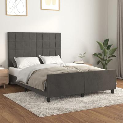 Bedframe zonder matras 140x200 cm fluweel donkergrijs