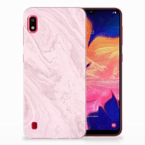 Samsung Galaxy A10 TPU Siliconen Hoesje Marble Pink - Origineel Cadeau Vriendin