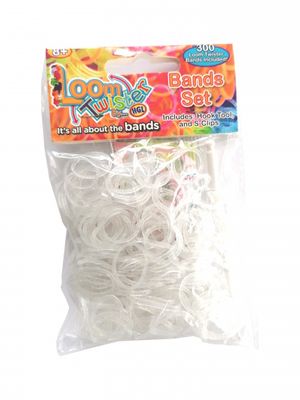 Loom Twister loombandjes junior rubber transparant 300 delig