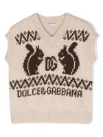 Dolce & Gabbana Kids débardeur en maille à logo intarsia - Tons neutres - thumbnail