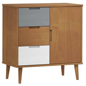 vidaXL Dressoir MOLDE 76,5x40x80 cm massief grenenhout bruin