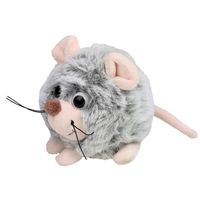 Inware pluche muis knuffeldier - grijs - 9 cm - Knuffel boederijdieren - thumbnail