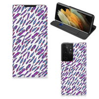 Samsung Galaxy S21 Ultra Hoesje met Magneet Feathers Color - thumbnail