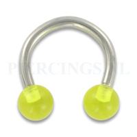 Circulair barbell 1.6 mm acryl geel
