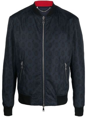 Billionaire veste bomber à motif monogrammé - Bleu