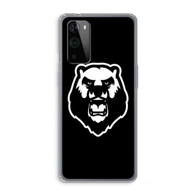 Angry Bear (black): OnePlus 9 Pro Transparant Hoesje