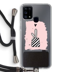 Zwart-wit cactus: Samsung Galaxy M31 Transparant Hoesje met koord