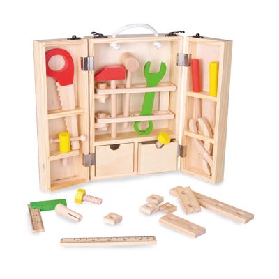 Classic World houten gereedschapskoffer, 35dlg.