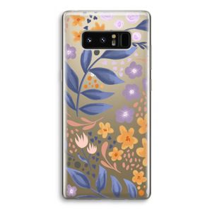 Flowers with blue leaves: Samsung Galaxy Note 8 Transparant Hoesje