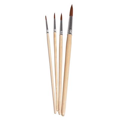 Rayher Schilder Penselen - 4-delige set - synthetisch - rond - hobby kwasten Rayher Schilder Penselen - 4-delige set - synthetisch - rond - hobby kwasten