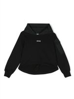 MSGM Kids hoodie en coton à lien de resserrage - Noir