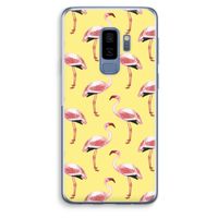 Flamingo's geel: Samsung Galaxy S9 Plus Transparant Hoesje
