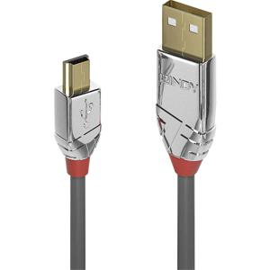 LINDY USB-kabel USB 2.0 USB-A stekker, USB-mini-B stekker 3.00 m Grijs 36633