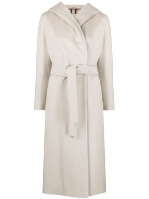 Herno manteau ceinturé à simple boutonnage - Tons neutres